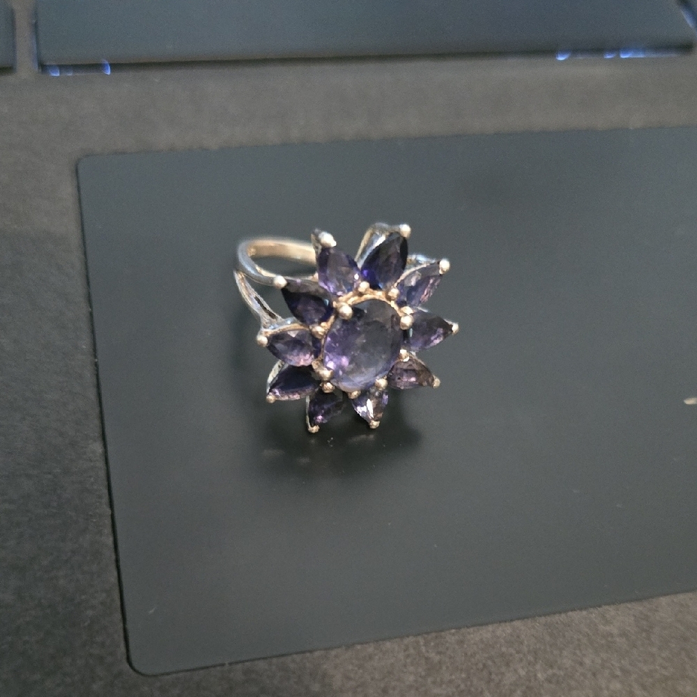 Stunning Silver and Blue Gemstone Ring‎ - Picture 5 of 13